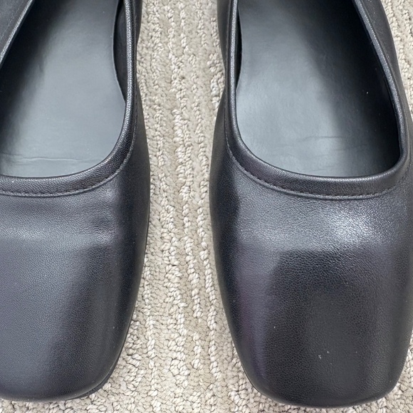 Pilcro Black Leather Square Toe Flats - Picture 3 of 7